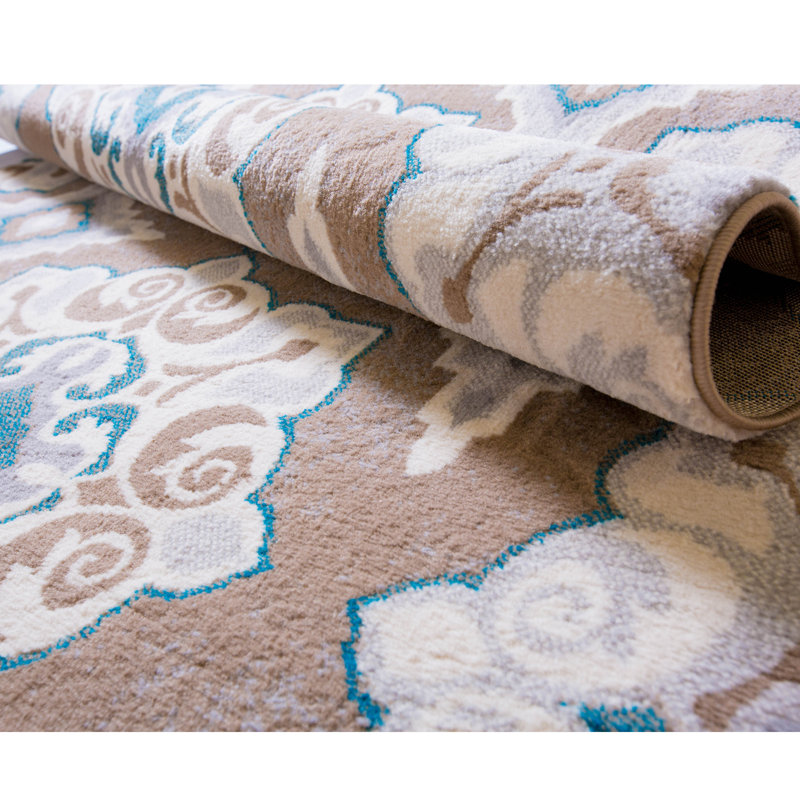 Natural Cerulean Blue/Taupe Area Rug & Reviews Joss & Main